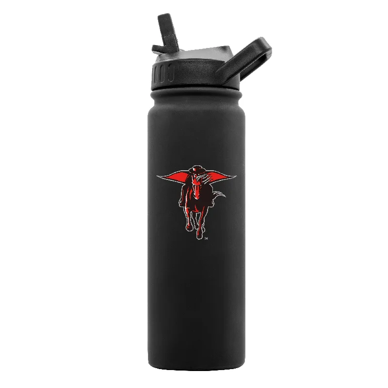 Team Mug Heat Transfer Print-Texas Tech 24oz Black Soft Touch Dbl Wall Btl