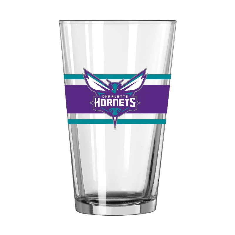 Team Mug Stress Relief-Charlotte Hornets 16oz Stripe Pint Glass