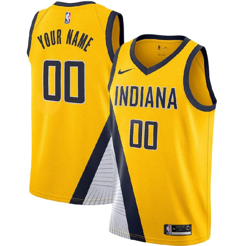 Basketball Jersey Comfortable All-Day Wear-Men's Indiana Pacers Active Custom Yellow Stitched Basketball Basketball Jersey