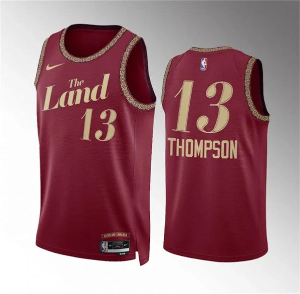 Basketball Jersey With Side Slits-Men's Cleveland Cavaliers #13 Tristan Thompson Wine 2023/24 City Edition Stitched Basketball Jersey