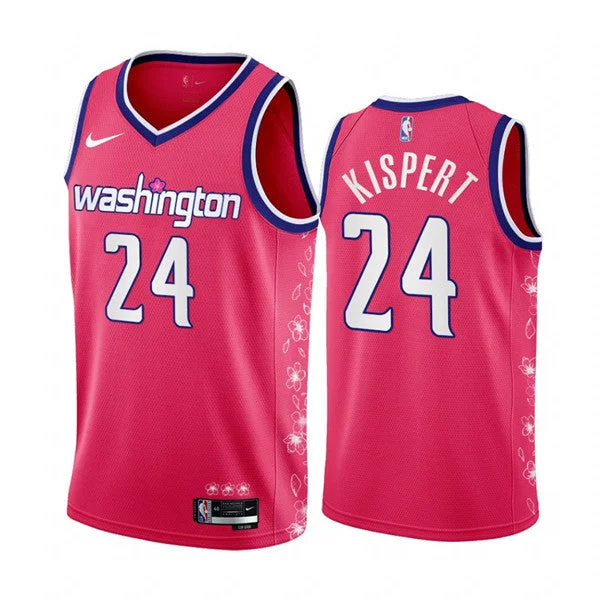 Basketball Jersey Multi-Sport Use-Men's Washington Wizards #24 Corey Kispert 2022/23 Pink Cherry Blossom City Edition Limited Stitched Basketball Basketball Jersey