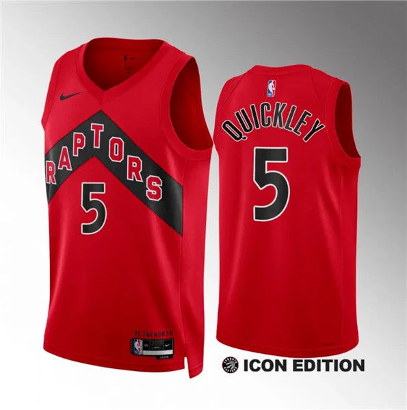 Basketball Jersey Made For Winners-Men's Toronto Raptors #5 Immanuel Quickley Gold 2023/24 City Edition Stitched Basketball Basketball Jersey