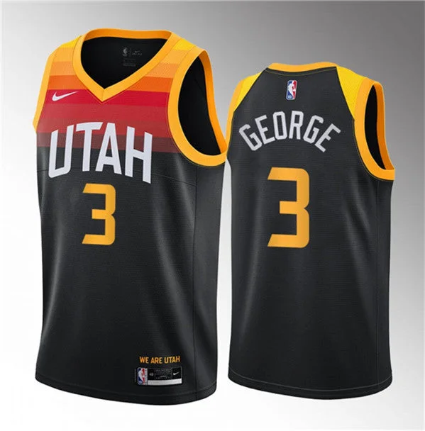 Basketball Jersey Blue And White-Men's Utah Jazz #3 Keyonte George Black 2023 Draft City Edition Stitched Basketball Basketball Jersey