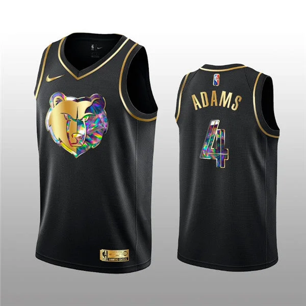 Basketball Jersey With Unique Stitching-Men's Memphis Grizzlies #4 Steven Adams 2021/22 Black Golden Edition 75th Anniversary Diamond Logo Stitched Basketball Basketball Jersey