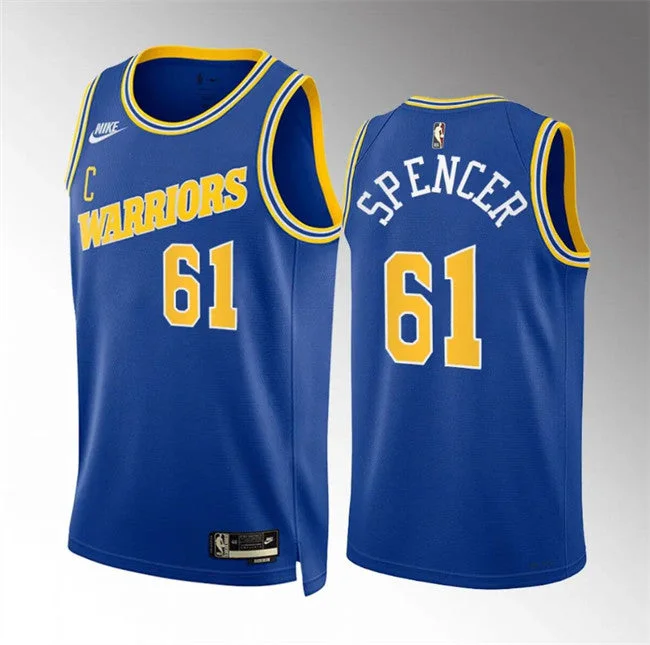 Basketball Jersey Machine Washable-Men's Golden State Warriors #61 Pat Spencer Blue Classic Edition Stitched Basketball Basketball Jersey