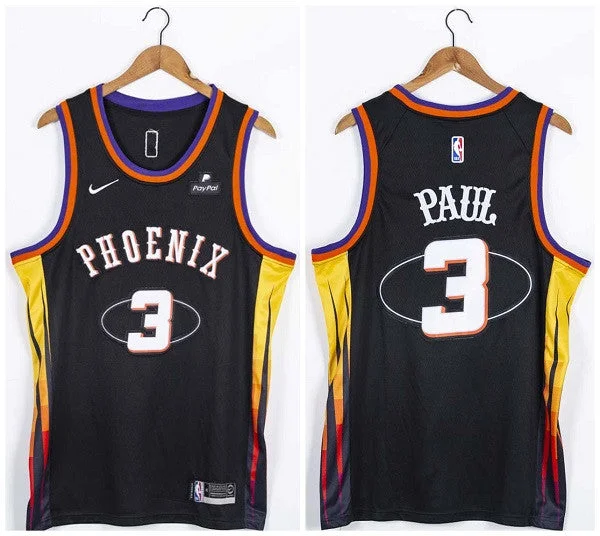 Basketball Jersey High School Team-Men's Phoenix Suns #3 Chris Paul Black 75th Anniversary Stitched Basketball Jersey