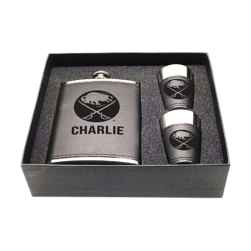 Team Mug Handmade-Buffalo Sabres Personalized Shot and Flask Set