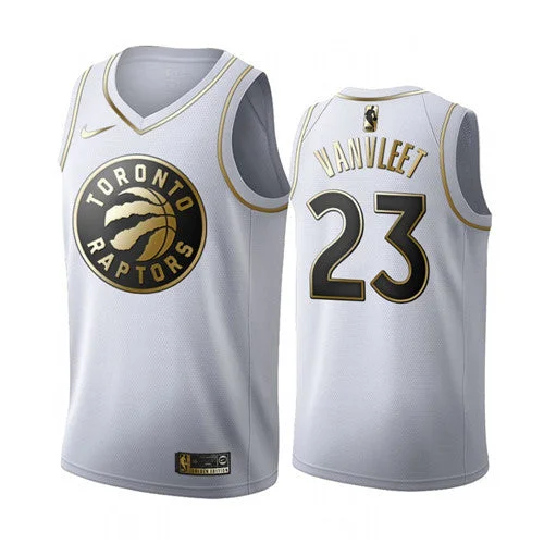 Basketball Jersey For Women-Men's Toronto Raptors #23 Fred VanVleet White 2019 Golden Edition Stitched Basketball Jersey