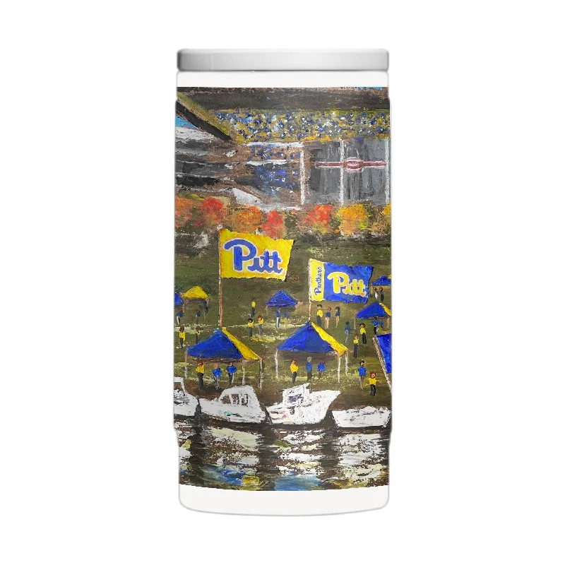 Team Mug With Creative Artwork-Pittsburgh 12oz Collector Powder Coat Slim Can Coolie