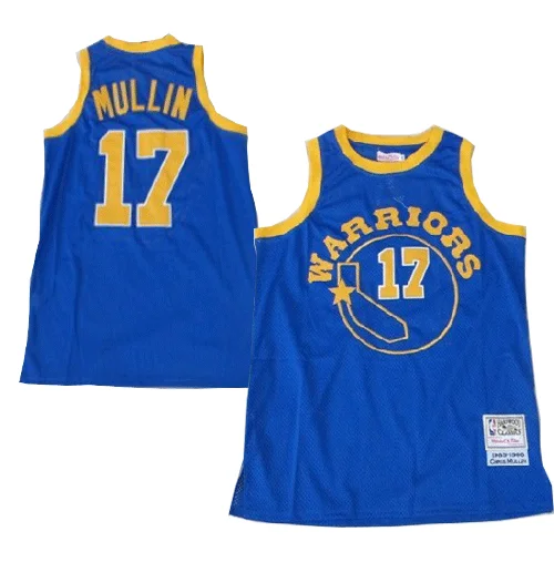 Basketball Jersey Top Rated-Warriors 17 MULLIN Blue Throwback Basketball Jerseys