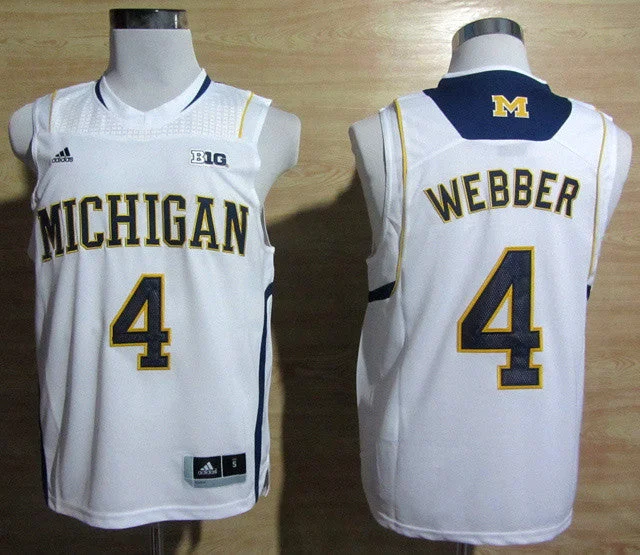 Basketball Jersey High-Intensity Performance-Michigan Wolverines 1 Robinson B10 Patch White AAA Basketball Jerseys