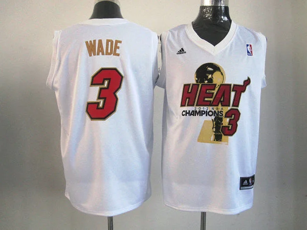 Basketball Jersey For Valentine's Day-Heat 3 Wade White 2012 Champions Basketball Jerseys