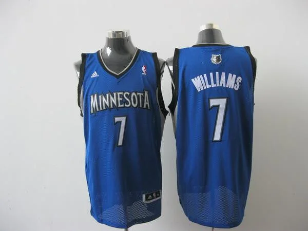 Basketball Jersey Loose Fit-Timberwolves 7 Williams Blue Basketball Jerseys