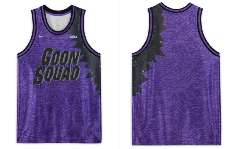 Basketball Jersey Streetball Legends-Men's Miami Heat LeBron x Space Jam "Goon Squad" Purple Basketball Jersey