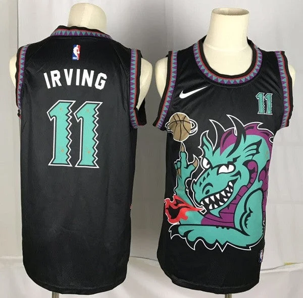 Basketball Jersey Built For Action-Men's Brooklyn Nets #11 Kyrie Irving Black Dragon Swingman Stitched Basketball Jersey