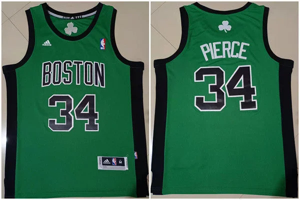 Basketball Jersey Wrinkle-Resistant-Men's Boston Celtics #34 Paul Pierce Green Stitched Basketball Jersey