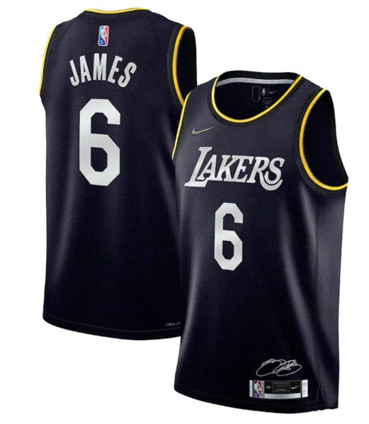 Basketball Jersey Quick Dry-Men's Los Angeles Lakers #6 LeBron James 2022 Black 75th Anniversary Select Series MVP Swingman Basketball Jersey