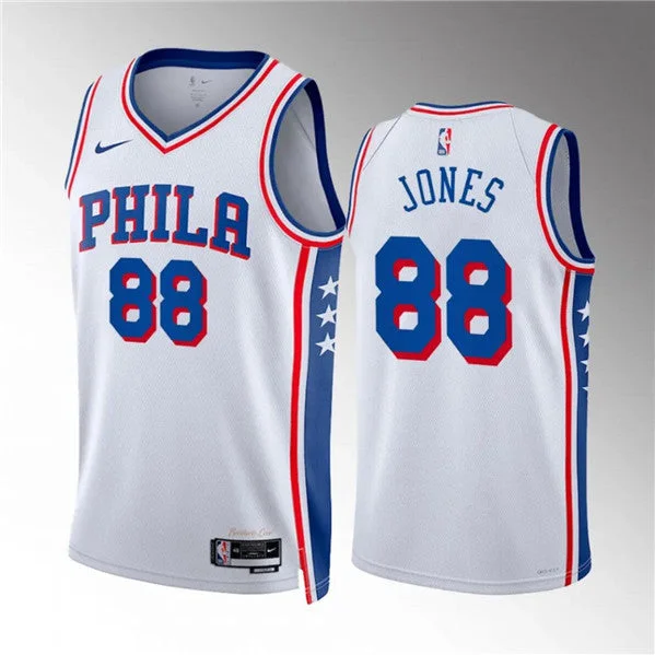 Basketball Jersey Great For Training-Men's Philadelphia 76ers #88 Kai Jones White Association Edition Stitched Basketball Jersey