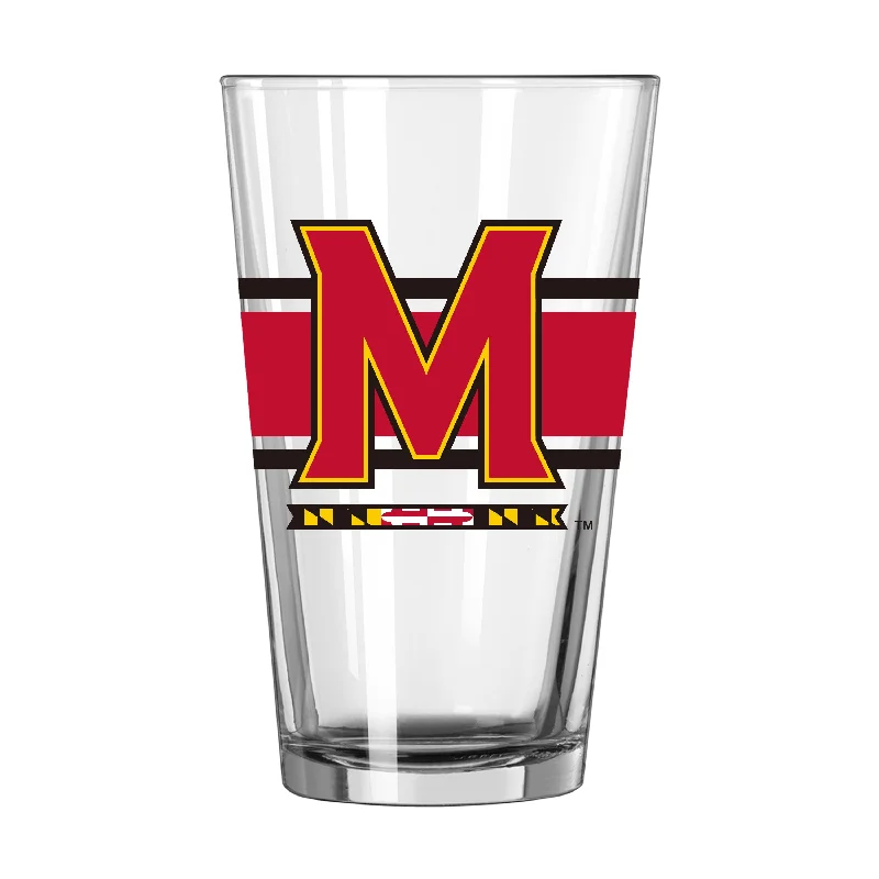 Team Mug For Coffee Shops-Maryland 16oz Stripe Pint Glass