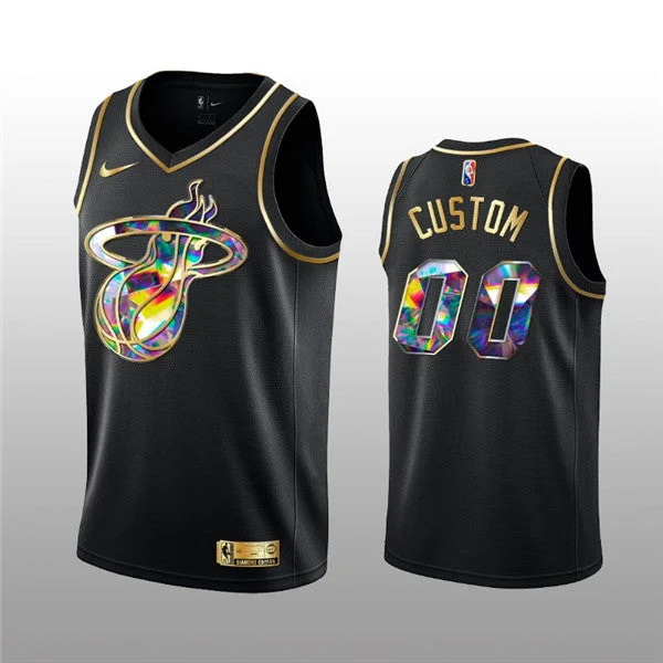 Basketball Jersey High Quality-Men's Miami Heat Active Player Custom 2021/22 Black Golden Edition 75th Anniversary Diamond Logo Stitched Basketball Basketball Jersey