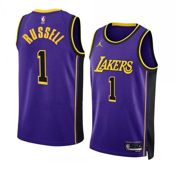 Basketball Jersey Set-Men's Los Angeles Lakers #1 DâAngelo Russell Purple Stitched Basketball Basketball Jersey