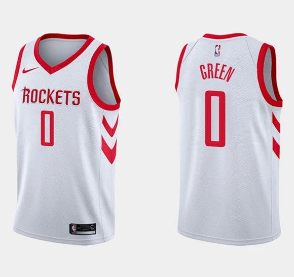 Basketball Jersey Color Block-Men's Houston Rockets #0 Jalen Green Association Edition White Stitched Basketball Basketball Jersey