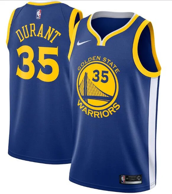 Basketball Jersey Perfect Fit-Men's Golden State Warriors Royal #35 Kevin Durant Icon Edition Swingman Stitched Basketball Jersey