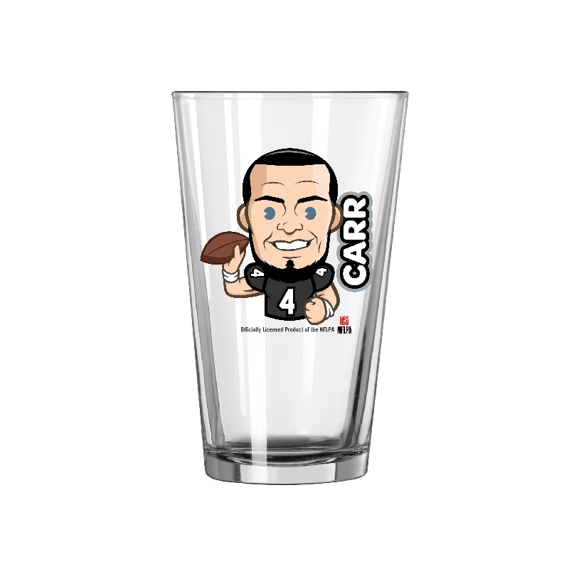 Team Mug For Team Building-LV Raiders Derek Carr Caricature 16oz Pint Glass