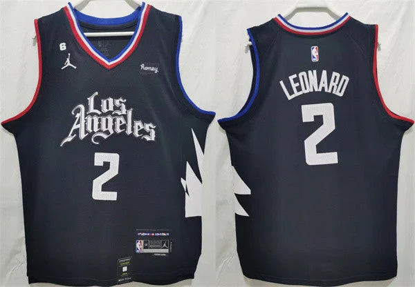 Basketball Jersey Adjustable Fit-Men's Los Angeles Clippers #2 Kawhi Leonard Black Stitched Basketball Jersey