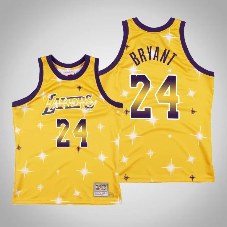 Basketball Jersey Custom Print-Men's Los Angeles Lakers #24 Kobe Bryant Swingman Gold Classic Airbrush Stitched Basketball Jersey