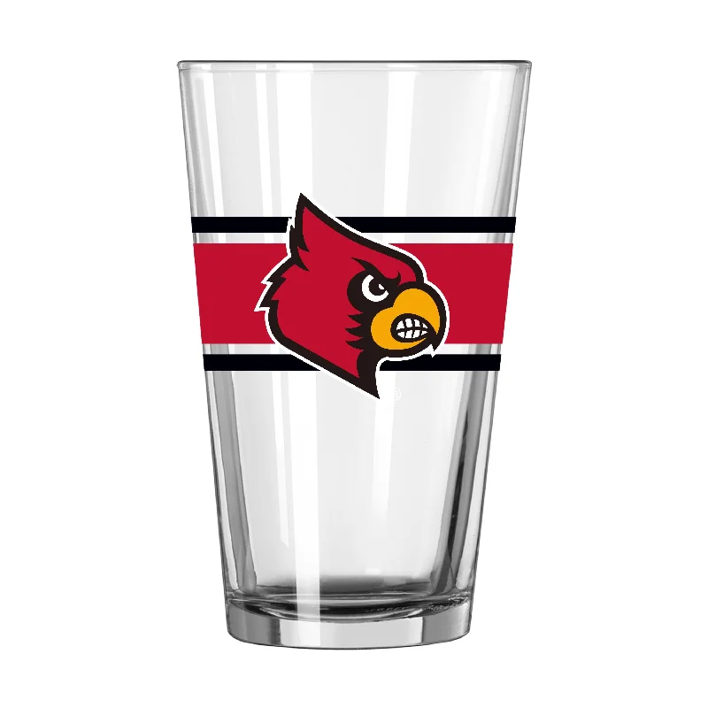 Team Mug Best For Every Occasion-Louisville 16oz Stripe Pint Glass