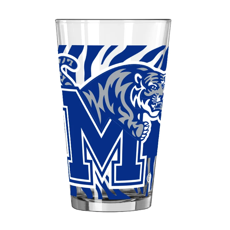 Team Mug For Students-Memphis 16oz Tiger Stripe Pint Glass