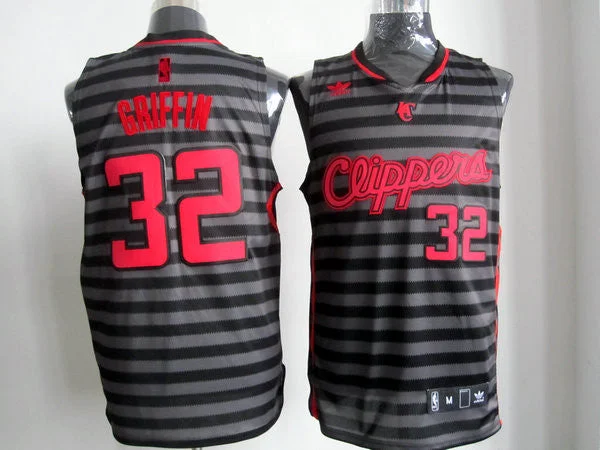 Basketball Jersey Durable-Cllipers 32 Griffin Black Gride Grey Basketball Jerseys