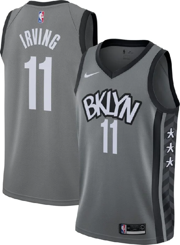 Basketball Jersey Youth Size-Men's Brooklyn Nets #11 Kyrie Irving Grey 2019 Stitched Basketball Jersey