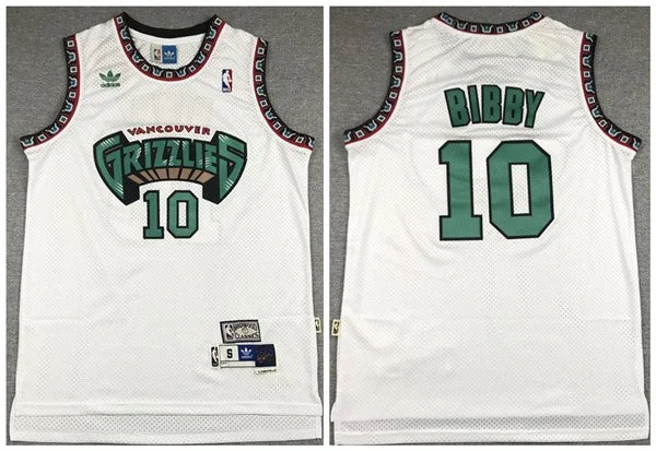 Basketball Jersey Great For Travel-Men's Memphis Grizzlies #10 Mike Bibby White Throwback Stitched Basketball Jersey