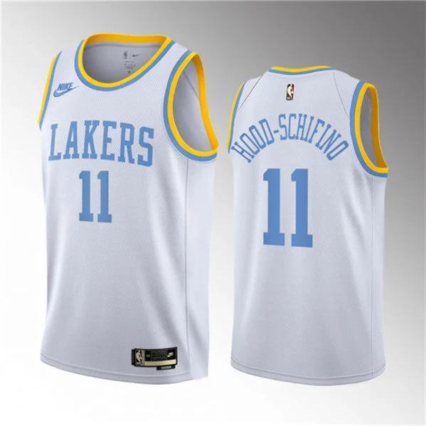 Basketball Jersey Glow In The Dark-Men's Los Angeles Lakers #11 Jalen Hood-Schifino White 2023 Draft Classic Edition Stitched Basketball Basketball Jersey