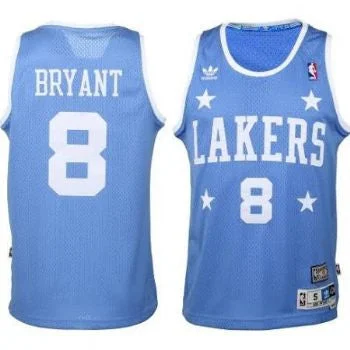 Basketball Jersey Breathable-Men's Los Angeles Lakers #8 Kobe Bryant Light Blue Throwback Stitched Basketball Jersey