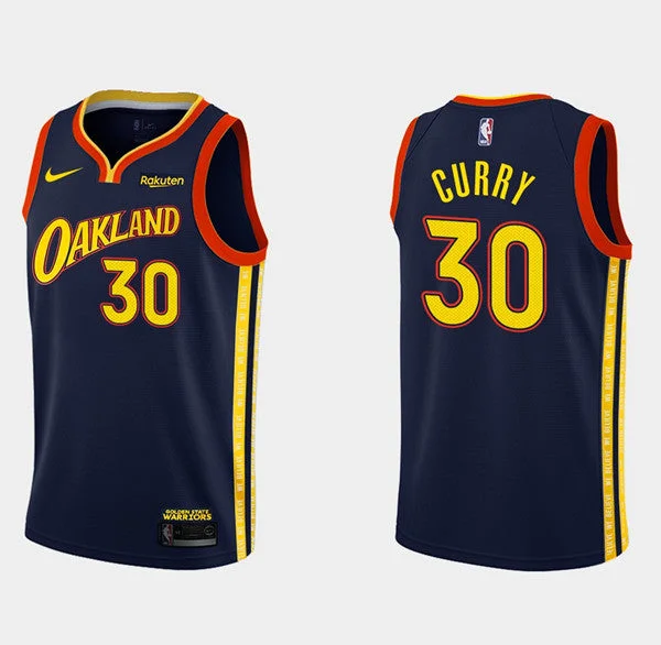 Basketball Jersey For 3v3 Games-Men's Golden State Warriors #30 Stephen Curry 2020-21 City Edition Navy Stitched Basketball Jersey