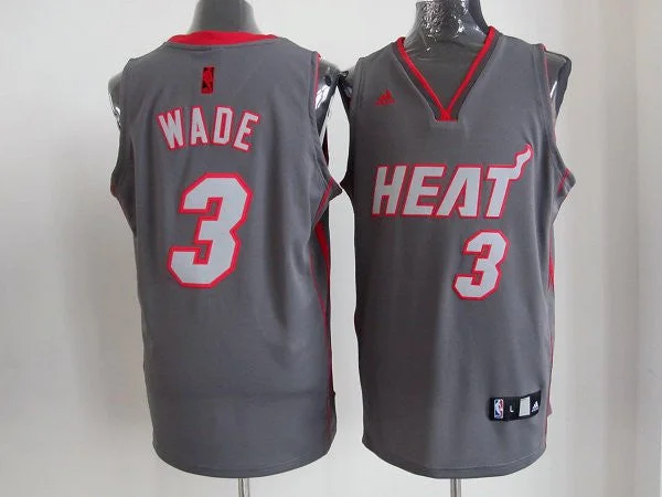 Basketball Jersey Streetwear-Heats 3 Wade Grey Basketball Jersey