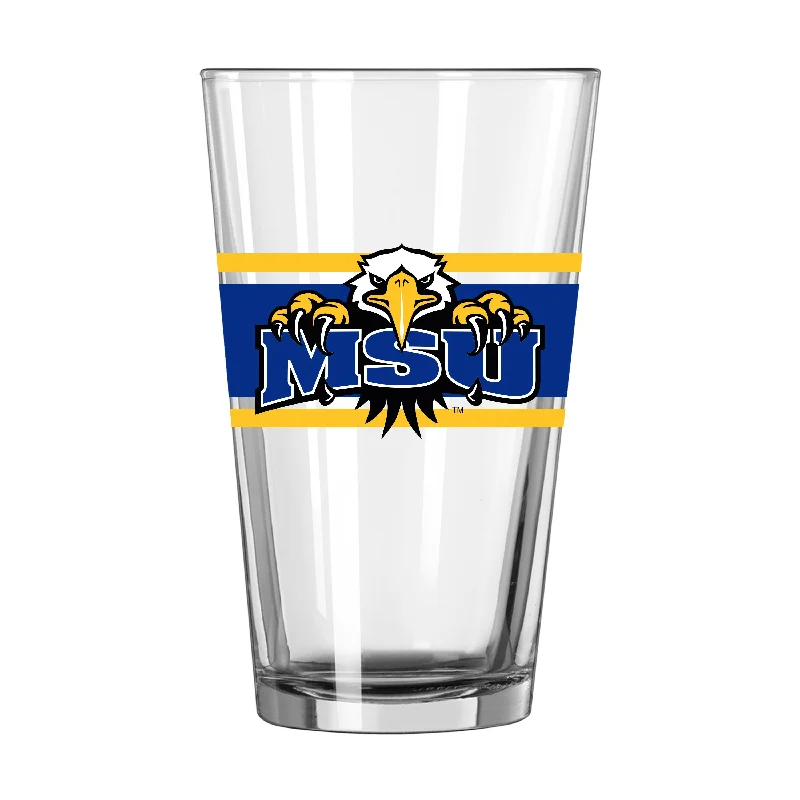 Team Mug With Floral Design-Morehead State 16oz Stripe Pint Glass