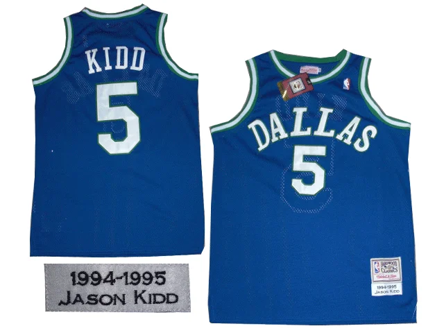 Basketball Jersey Best For Dribbling-Dallas Mavericks 5 KIDD blue Throwback Basketball Jerseys