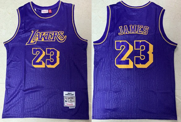 Basketball Jersey Fan Edition-Men's Los Angeles Lakers #23 Lebron James Throwback Stitched Basketball Jersey