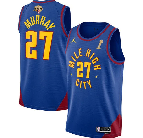 Basketball Jersey Inspired By Legends-Men's Denver Nuggets #27 Jamal Murray Blue 2023 Finals Champions Statement Edition Stitched Basketball Basketball Jersey