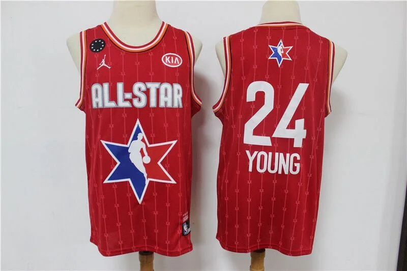 Basketball Jersey For Athletes-Men's Atlanta Hawks #24 Trae Young Red 2020 All-Star Stitched Basketball Jersey