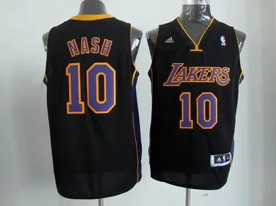 Basketball Jersey Great For Travel-Lakers 10 Nash Black&Purple Basketball Jerseys