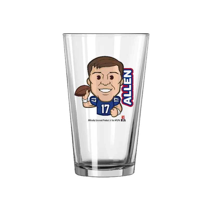 Team Mug With Color Changing Effect-Buffalo Bills Josh Allen Caricature 16oz Pint Glass