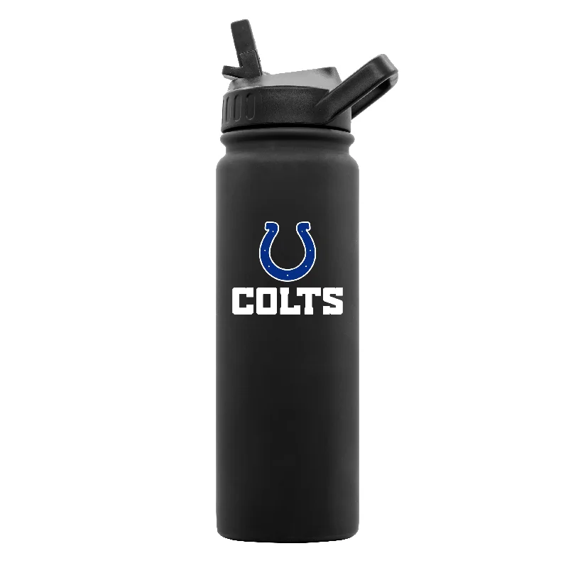 Team Mug With Color Changing Effect-Indianapolis Colts 24oz Black Soft Touch Bottle