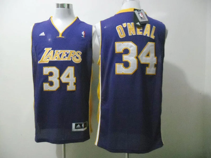 Basketball Jersey Stylish Look-Lakers 34 O'Neal Purple Mesh Basketball Jerseys