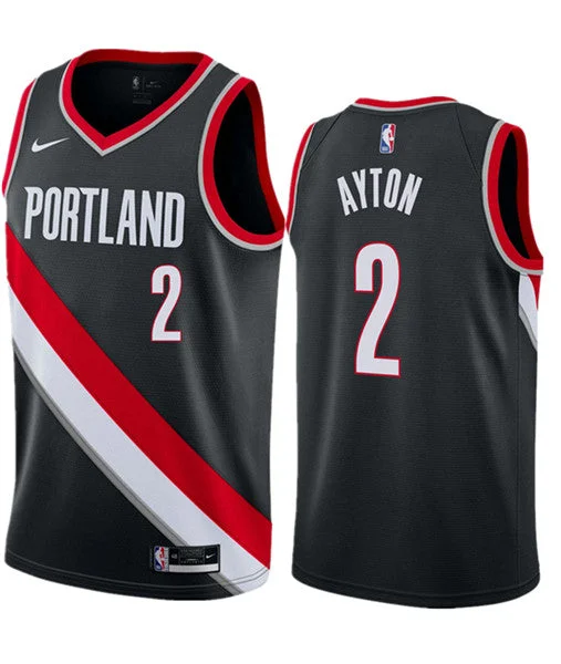 Basketball Jersey Best Performance-Men's Portland Trail Blazers #2 Deandre Ayton Black 2023 Icon Edition Stitched Basketball Basketball Jersey