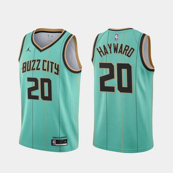 Basketball Jersey Custom Name-Men's Charlotte Hornets #20 Gordan Hayward Buzz City Stitched Basketball Jersey